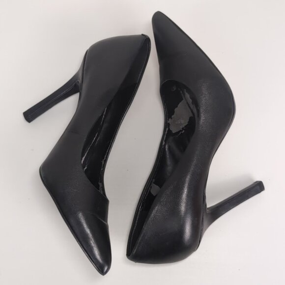 BCBGeneration Flash Leather Stiletto Pumps Pointed Toe Black High Heels Size 7 - Picture 9 of 14